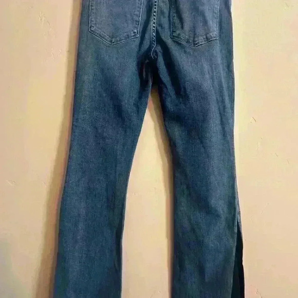 Frame Denim Le Crop Mini Bootcut Raw Hem Jeans Size 26 Blue jeans detail on leg - Picture 5 of 9